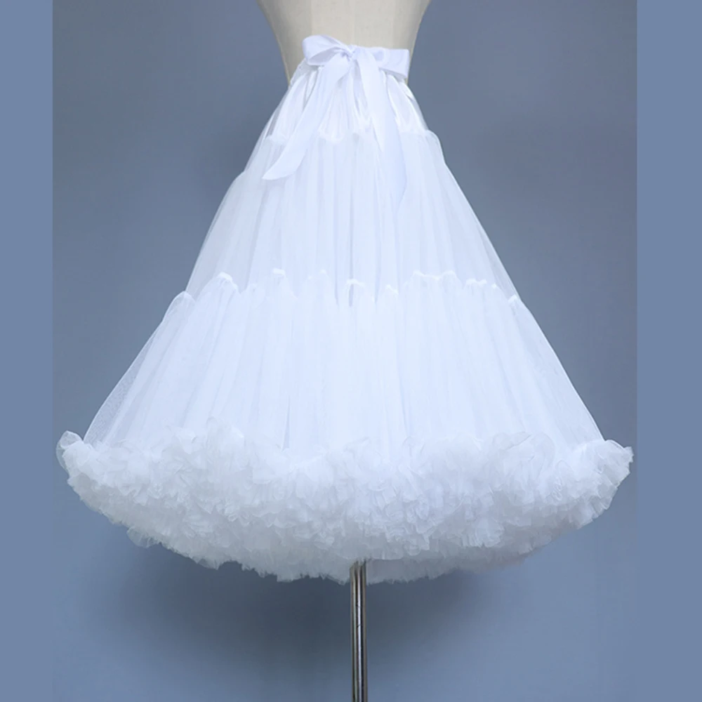 Fashion Puffy Layered Tulle Skirt Fluffy Underskirt Short Petticoat Lolita Cosplay Crinoline Petticoat Dance Prom Dress 65CM