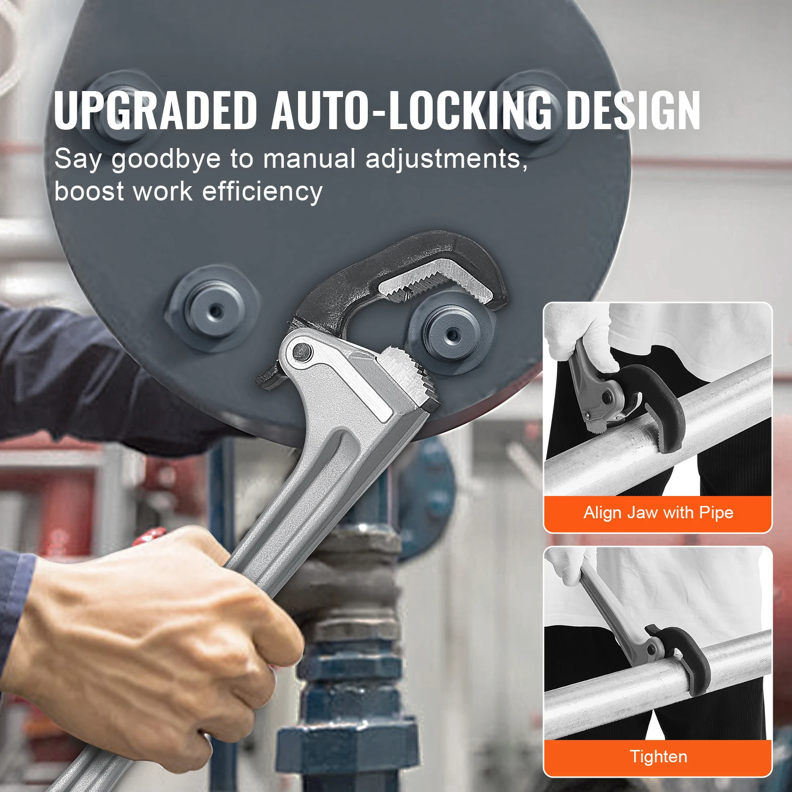 Aluminum Straight Pipe Wrench for Plumbing and Automotive