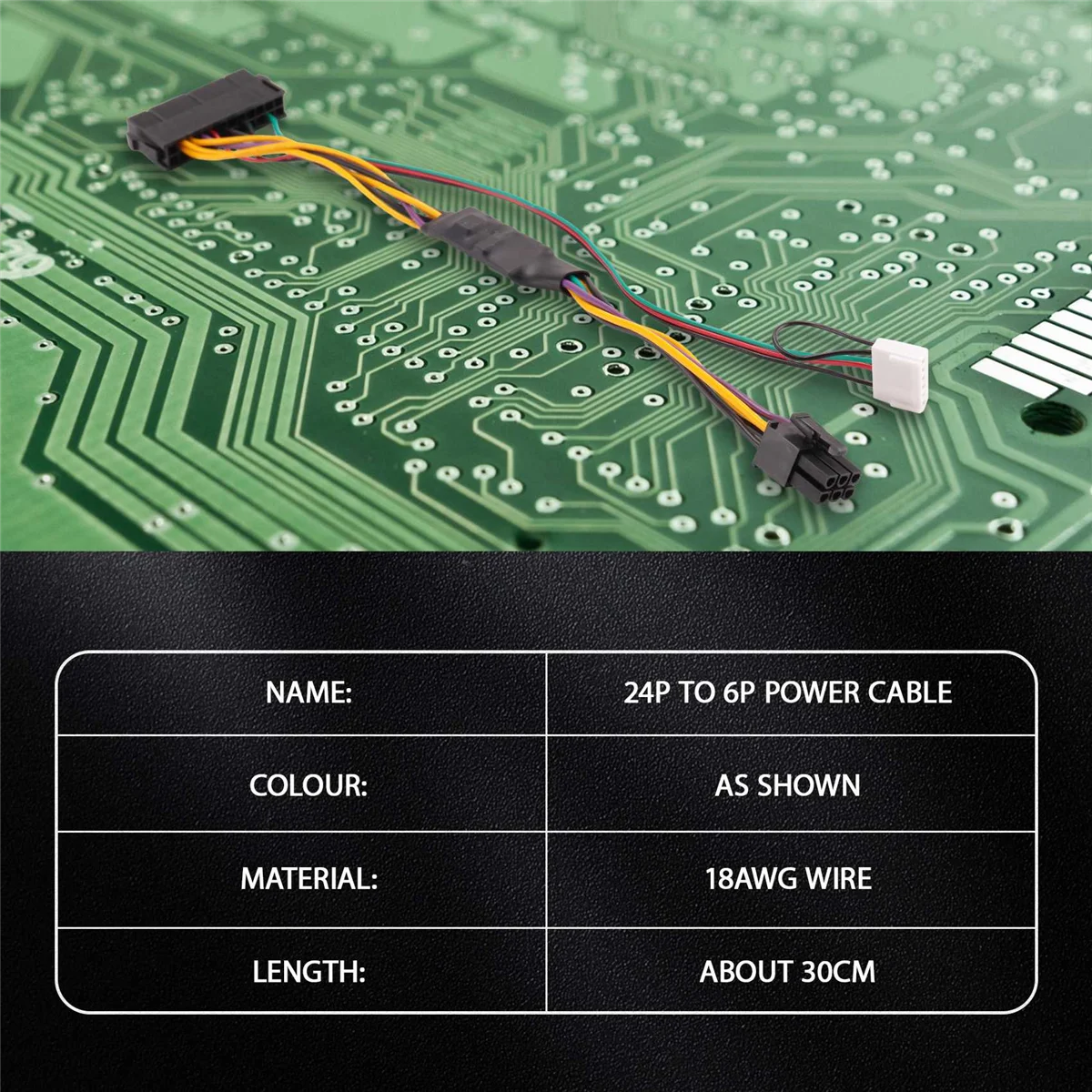ATX PSU 전원 공급 케이블, PCIe 6 핀-ATX 24 핀 전원 공급 케이블, 24 P-6 P, HP 600 G1 600G1 800G1 메인보드용