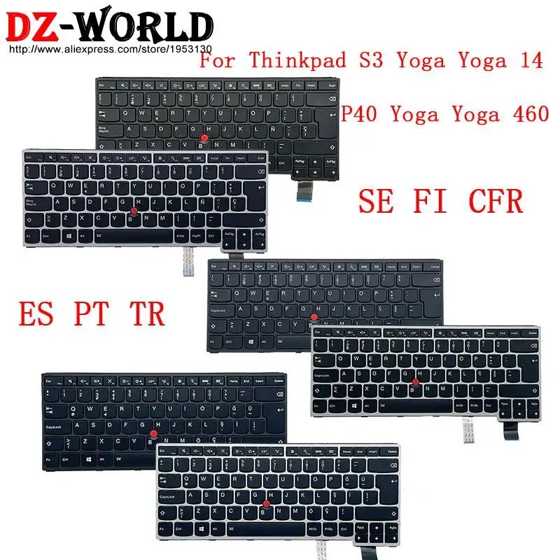 Cfr Canadense Francês Português Sueco Espanhol Teclado Retroiluminado para Lenovo Thinkpad s3 Yoga 14 P40 Yoga 460 Laptop es se pt tr