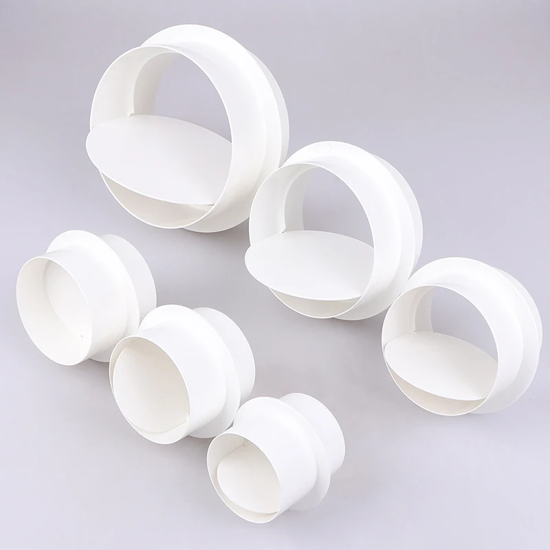 Ventilation Pipe Valve Air Vent Damper PVC Pipe Exhaust Check Valve Draft Blocker Duct Connector Damper Ventilation Check Valve For Bathroom Ventilation Fan