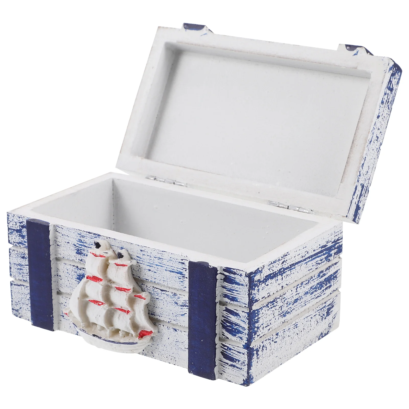 

Wooden Jewelry Trinket Organizing Box Portable Jewelry Case Mediterranean Sundries Storage Box