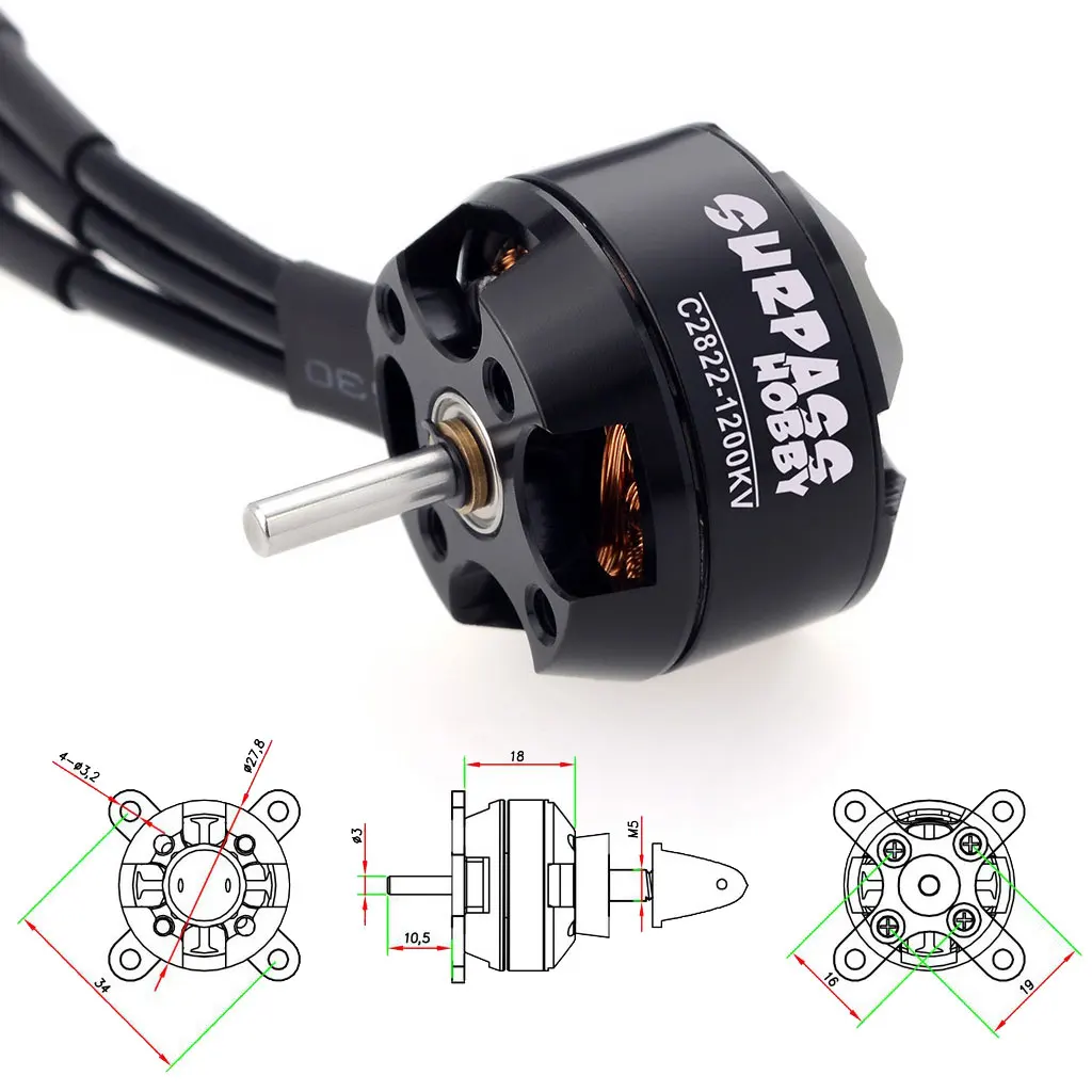 Sac56a70964d049b8bff32f6b9c19516dX Surpass Hobby 2822 2830 3530 3542 3548 4250 4260 5055 5065 6345 Brushless Motor for RC Fixed-wing FPV Drone Quadcopter Airplane