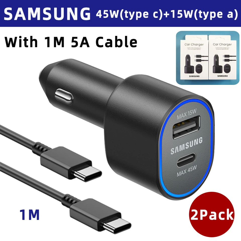 SAMSUNG 60W USB Car Charger with Super Fast Charging Technology