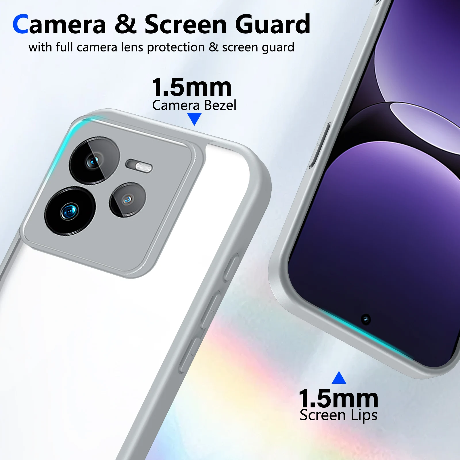Slim Transparent Shockproof Protective Phone Case – Hard PC Back Cover