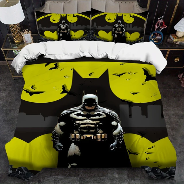 סט כיסוי ראש קומיקס Gotham City B-BatmanS עשוי מכותנה רכה, 3 חלקים, נוח לקיץ, מתאים לסטודנטים בבית 1