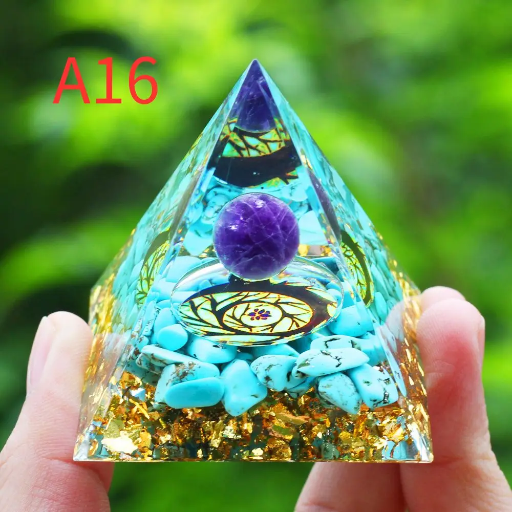 crystal pyramid Crystals Stone Orgone Pyramid Energy Generator Natural Amethyst Peridot Reiki Chakra Meditation Tool Room Decor Christmas Gifts