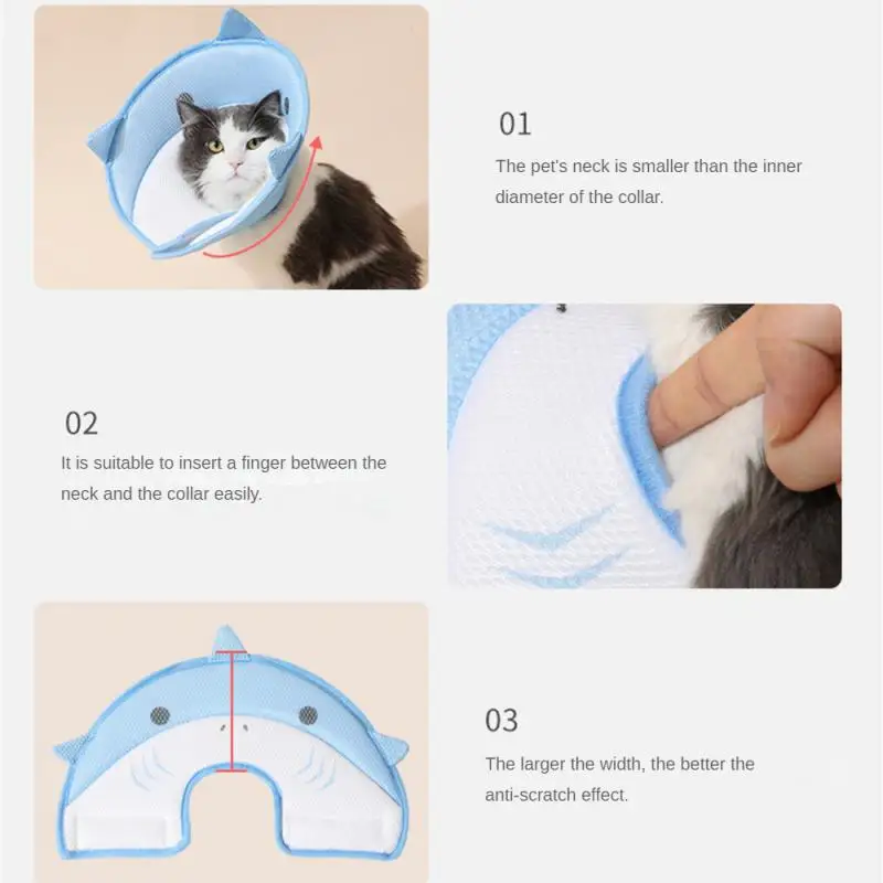 고양이 모자 애완 동물 목 복구 액세서리, 수술 후 회복, 핥기 방지 칼라, 애완 동물 수술 강아지 엘리자베스 칼라 목걸이