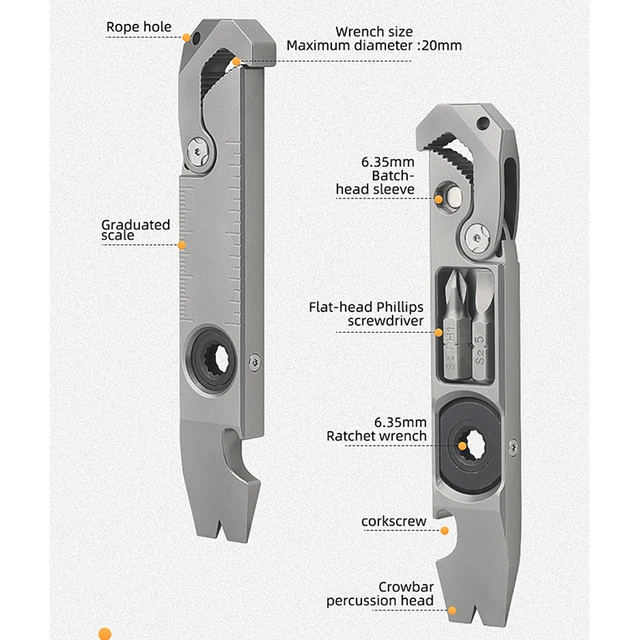 다재다능한 도구로 다양한 작업을 효율적으로 수행할 수 있는 TC4 티타늄 합금 지렛대 EDC 도구