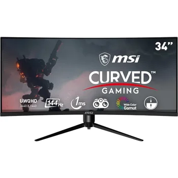 MSI Optix MAG342CQR 1500R Curvature 21:9 Aspect Ratio Narrow Bezel 1ms 3440 x 1440 (UWQHD) 144Hz Black 1