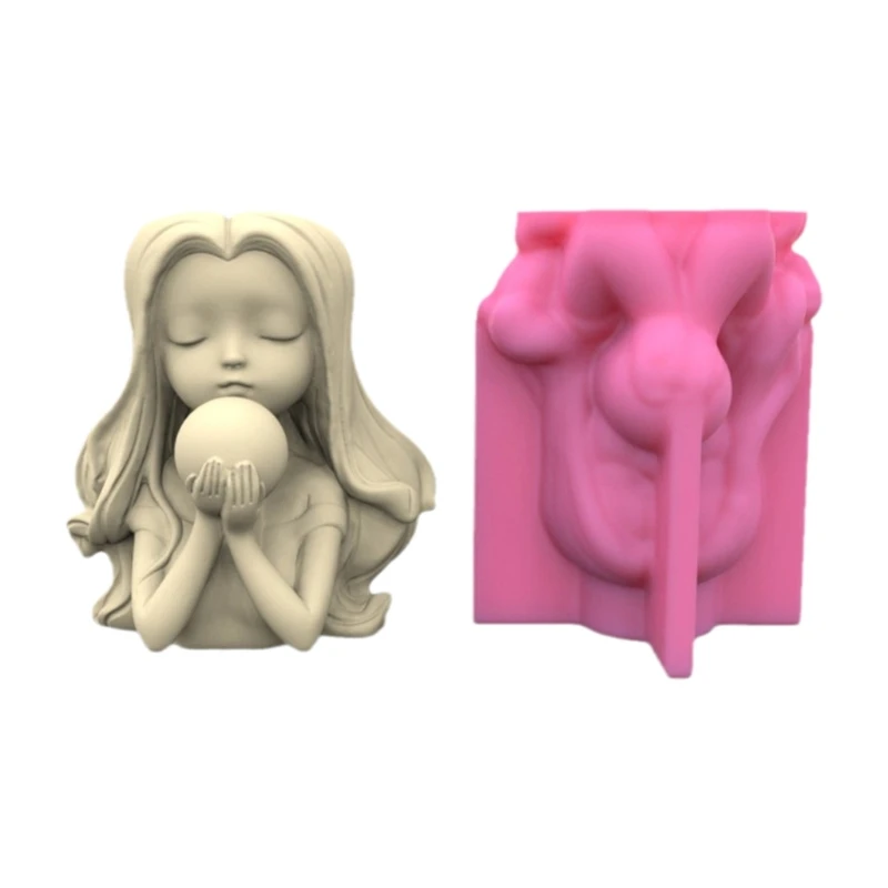 

F42F Candlestick Epoxy Casting Mold Silicone Flower Pot Mold DIY Pen Holder Mold
