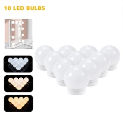Dimmable LED Vanity Mirror Light Bulbs with USB Charging (10LED 1PC)