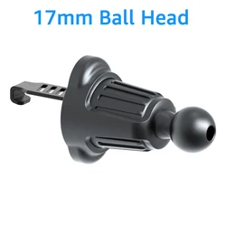 Universal Car Air Vent Clip with 17mm Ball Head (Black)