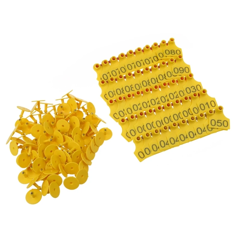 Cattle Ear Tags Plastics Ear Tags for Sheep Cattle Calf Hogs Number 1-100 29EF