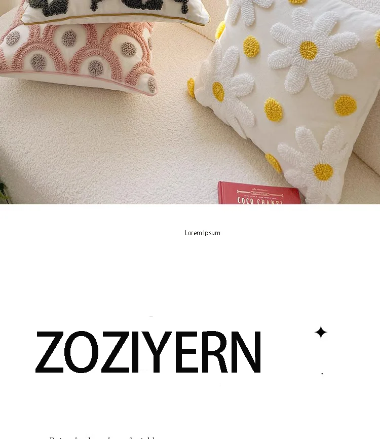 Ins Nordic Frische Gestickte Blume Kissenbezug Homestay Kissen Wohnzimmer Hause Sofa Dekor Kissen Rückenlehne Kissen Kissen Abdeckung – Detail 2