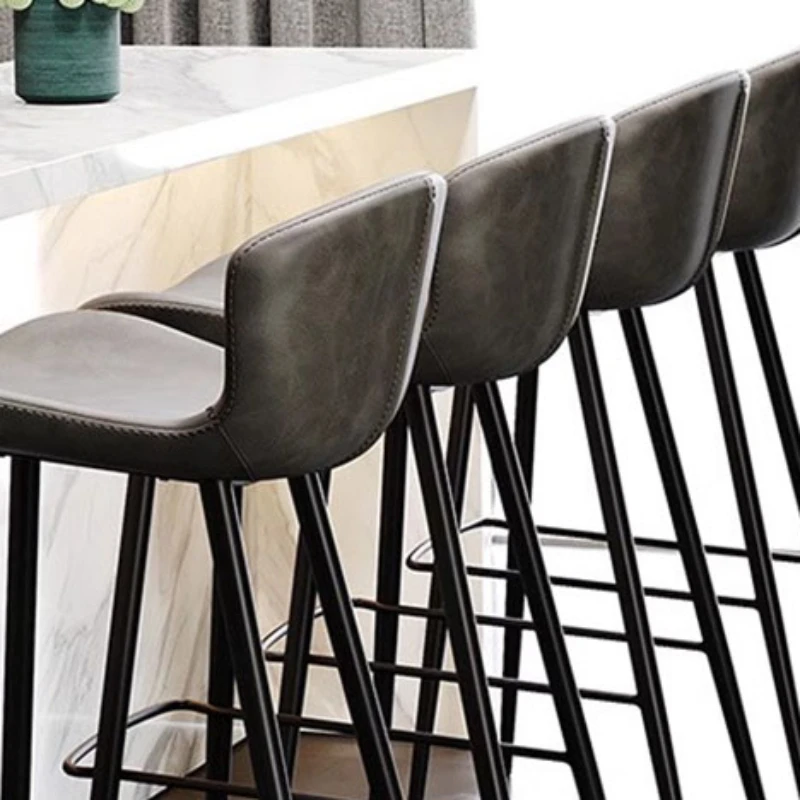 

European Luxury Bar Chair Counter Modern Barrel Wrought Bar Stool Kitchen Black Taburetes Altos Cocina Restaurant Furnitures