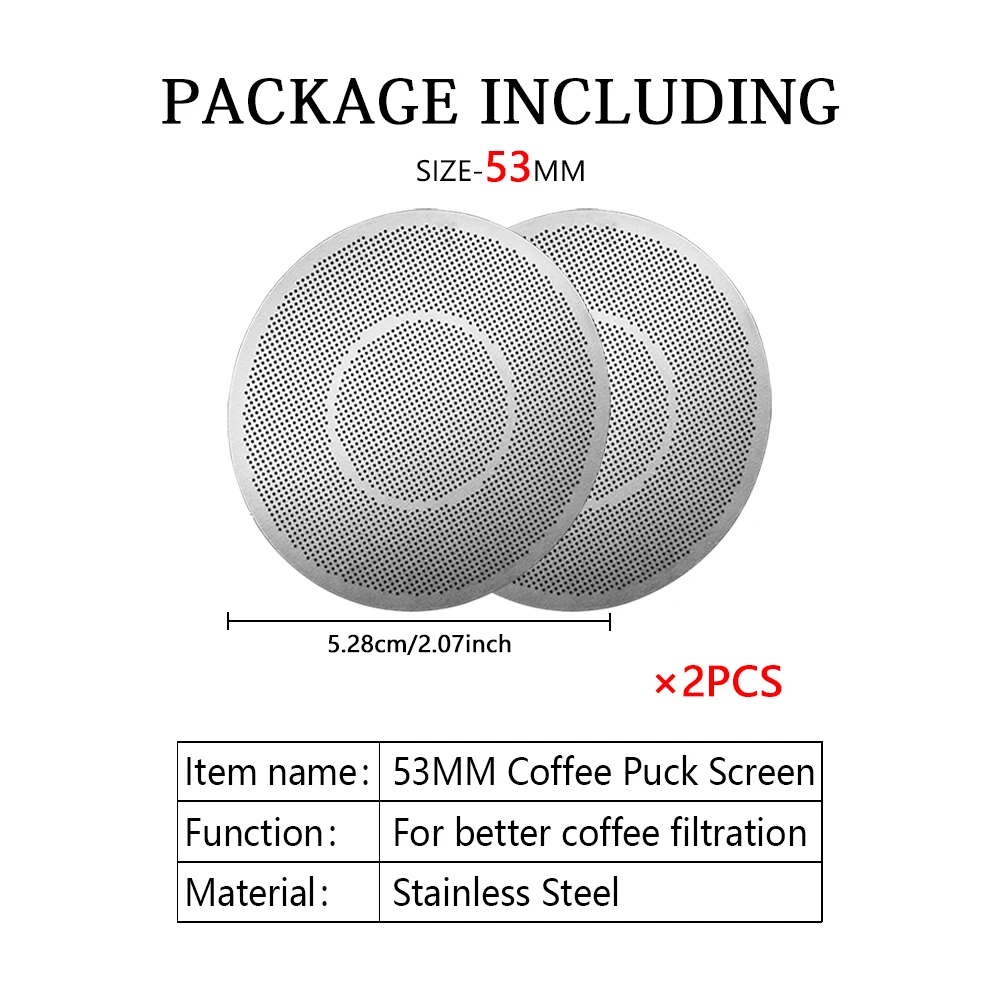 2 Pezzi Puck Screen 51 Mm, Filtro Espresso 1,7 Mm, Spessore 150 Um, Per Portafiltro Da 51 Mm, Riutilizzabile In Acciaio Inox 316, Accessorio Per