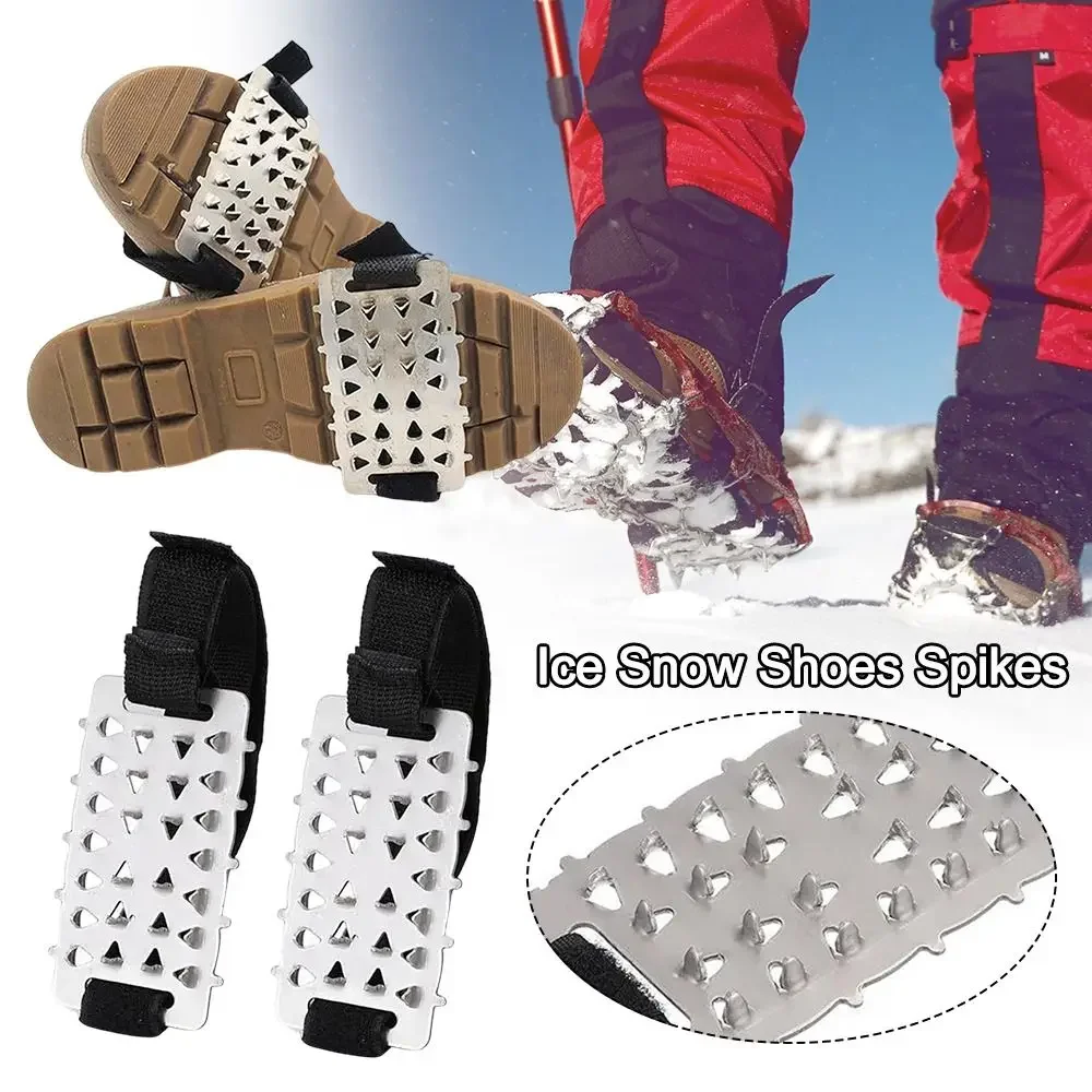 Chaussure de Neige Antidérapante Pince à Glace Pointes de Traction pour Randonnée Escalade Surchaussure, m, Noir