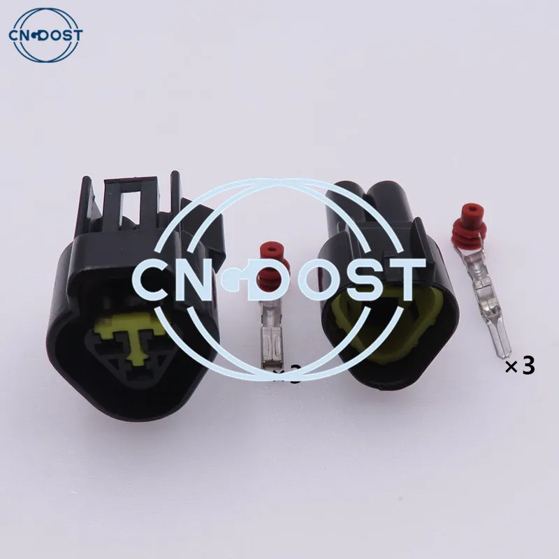 

1 Set 3 Pin Electrical Socket Car Waterproof AC Assembly Wire Cable Harness Sealed Housing Connector FW-C-3M-B FW-C-3F-B