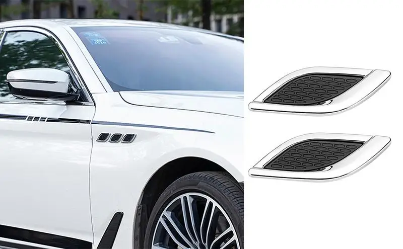 

3D Car Fender Sticker Air Outlet Decoration Stickers Side Mesh Cover Universal Shark Gills Auto Perfect Sticker For Cars SUVs