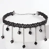 Collier ras du cou en velours pour femmes, mode coréenne, Vintage, Sexy, en dentelle, avec pendentifs, style gothique, accessoires de bijoux 3