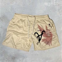 Y2K Gym Shorts for Men Women Angel Cross 3D Print Casual Sports Shorts Mesh Quick Dry Breathable Basketball Shorts Summer Unisex 2