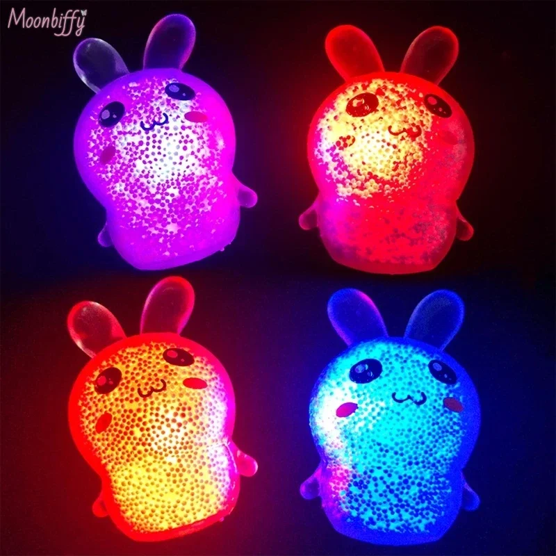 

Squishy Toy Luminous Bunny Grape Ball Decompression Toy Squeeze Fidget for Autism Therapy with Beads Boys Girl Xmas Gift