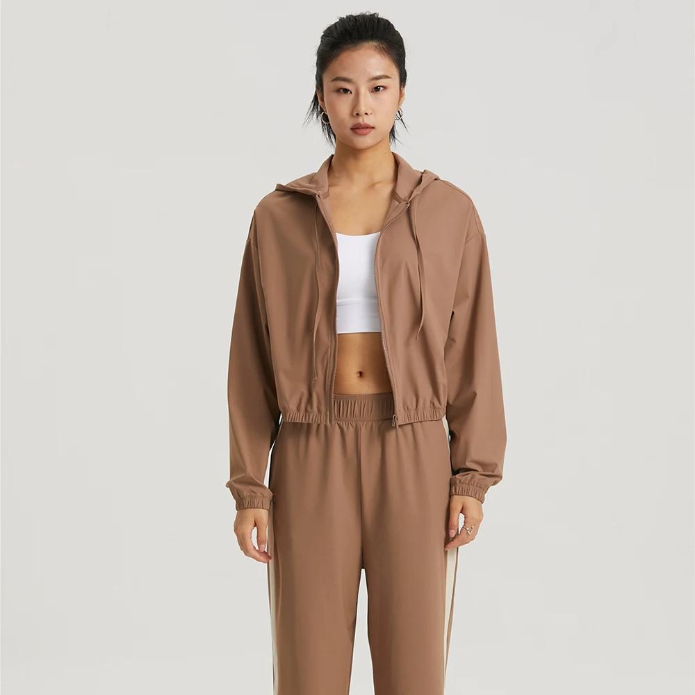 Sports Jacket Women Sports Jacket Sunscreen Coat Women Sport Jacket Long Sleeve Shirt Workout Coat Hooded Gym Training Windbreaker Outdoor Sunscreen Clothing Yoga Sportswear