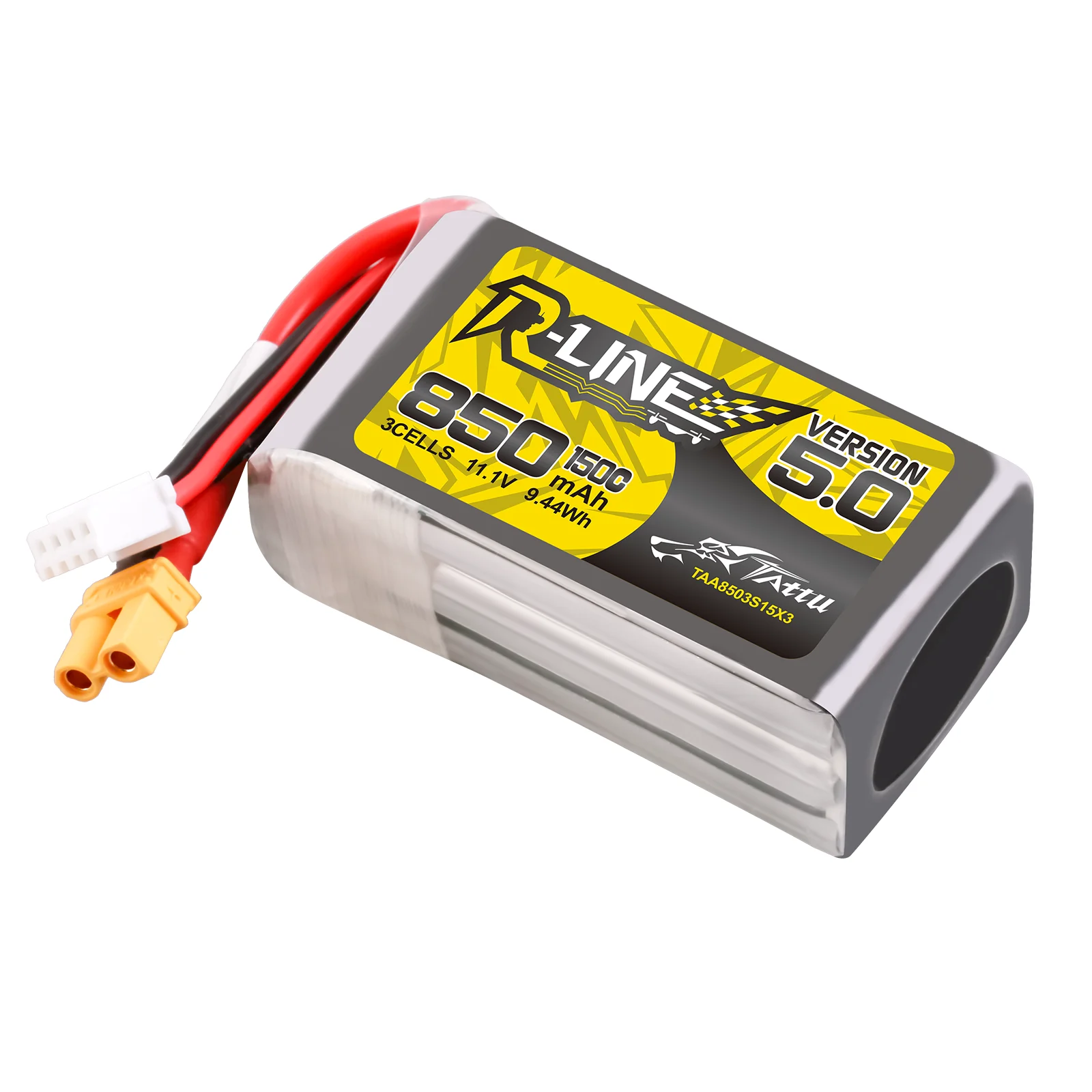 Batterie LiPo 150C 6S 1550mAh pour Drone FPV, étiquette indiquant les spécifications techniques
