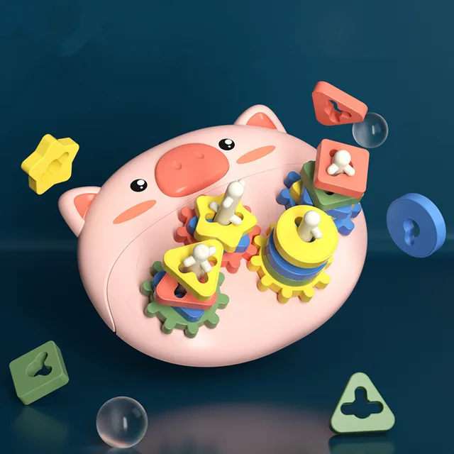 Educational 3D Toys Pig Shape Geometric Shapes Toys Exercise Hands-on Ability Montessori Puzzle Sorting Math Educational Toys 2