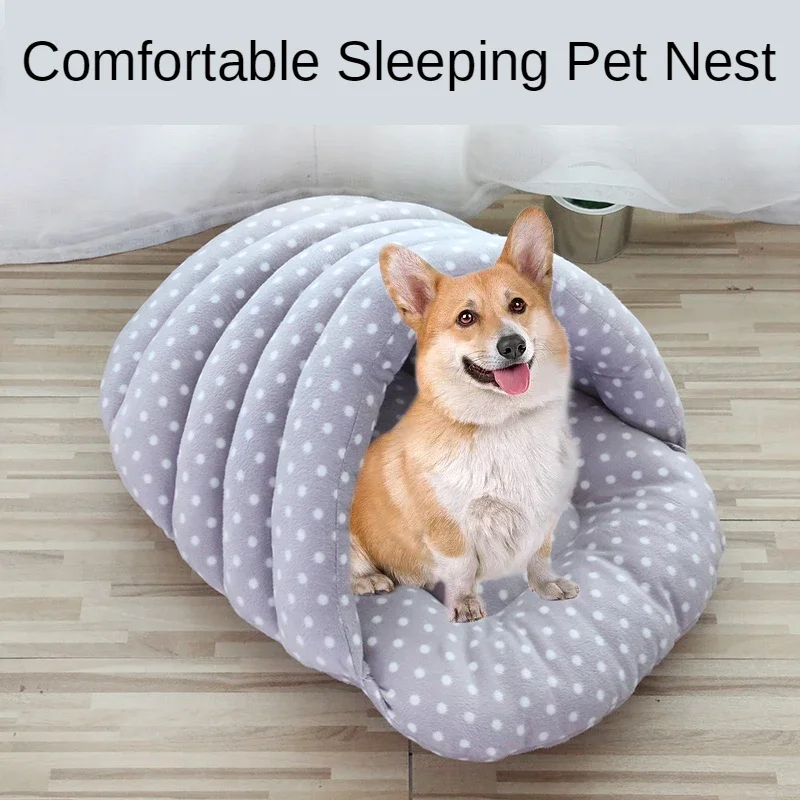 

Pet Warm Kennel for Deep Sleeping Large Cat Mats Than Bear Semi-enclosed Kennel To Keep Warm In Winter Thicken Teddy Dog Bed