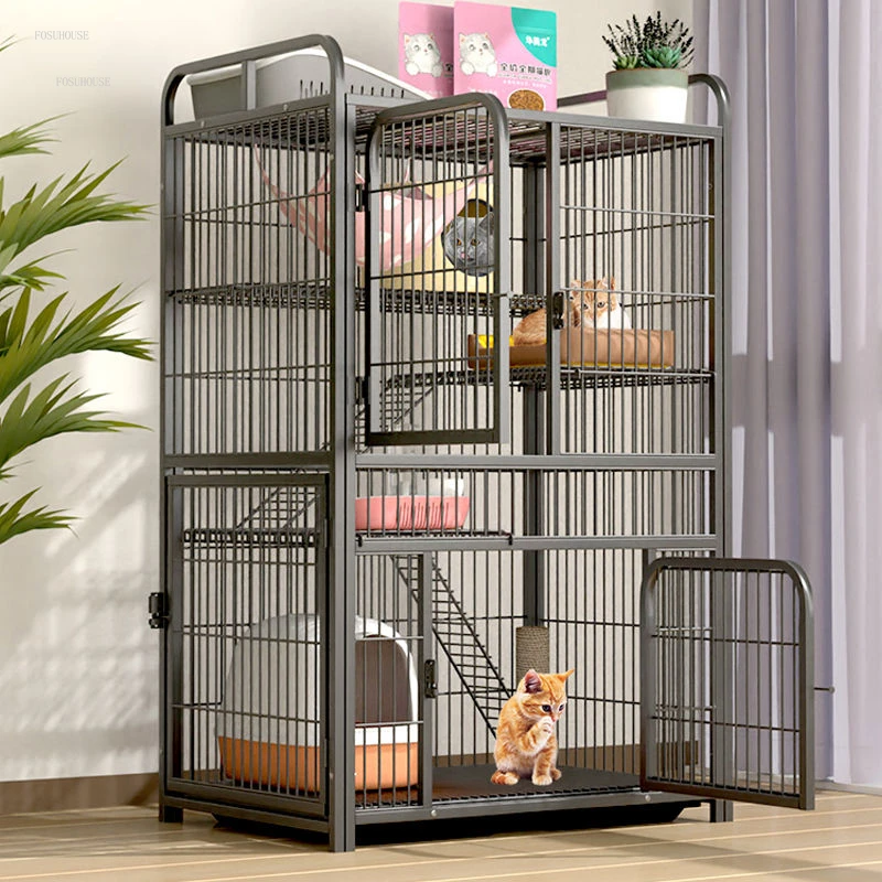 IronCatCagesCatVillawithToiletOneLargeFreeSpaceCatCage