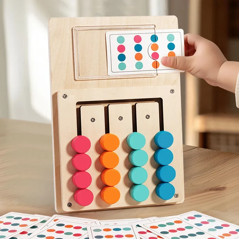 Montessori Wooden Color Shape Matching Cognition Learning Game Board Early Stimulate Children Brain Logic Thinking Develop Toys 4
