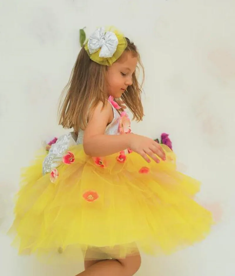 

Christmas Dress for Baby Girls Tutu Gown 3D Flowers Sequined Bow Birthday Party Princess Dresses Kids Vestidos 1-14Yrs