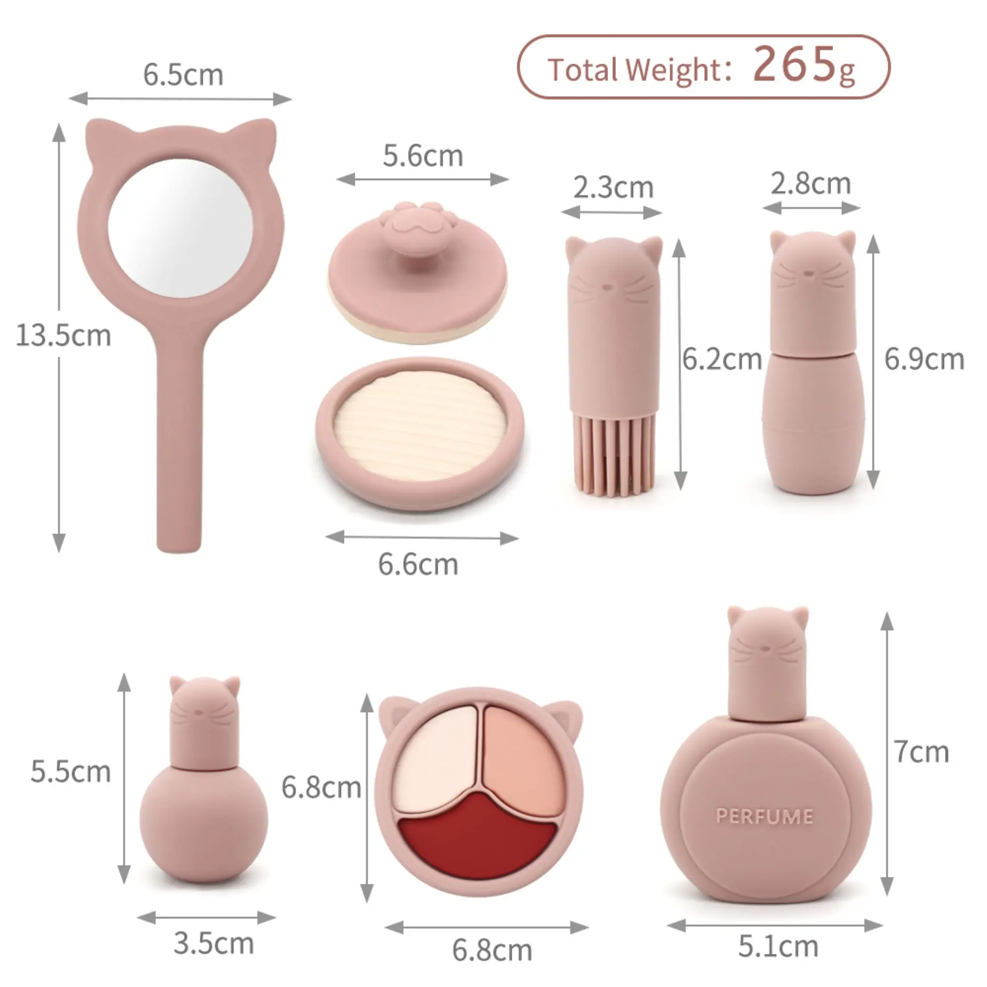 Baby Silicone Makeup Set Pretend Play Toys Simulation Cosmetic Toy Silicone Makeup Kit for Girls
