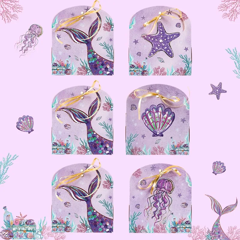 Description Picture 2 of itemMermaid Candy Box Under The Sea Theme Little Mermaid Tail Birthday Party Decoration Kids Favors Gift Girl Baby Shower Supplies