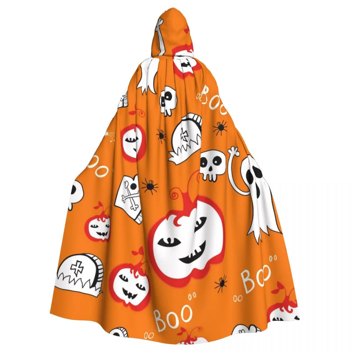 

Hallowen Ghost Pumpkin Pattern Cloak Hooded Cosplay Costume Halloween Adult Long Party Cape