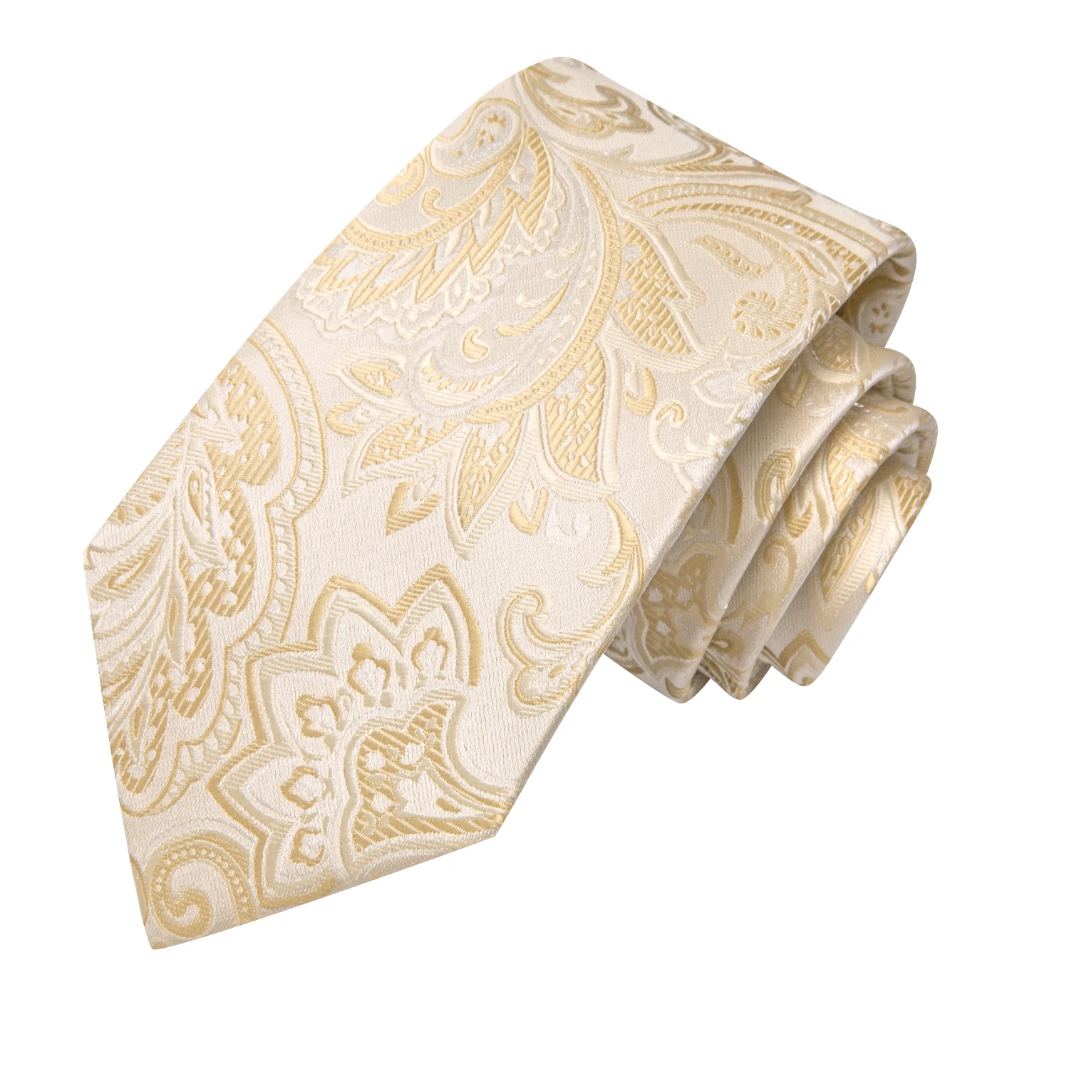 Champagne Floral Paisley Men’s Tie 4