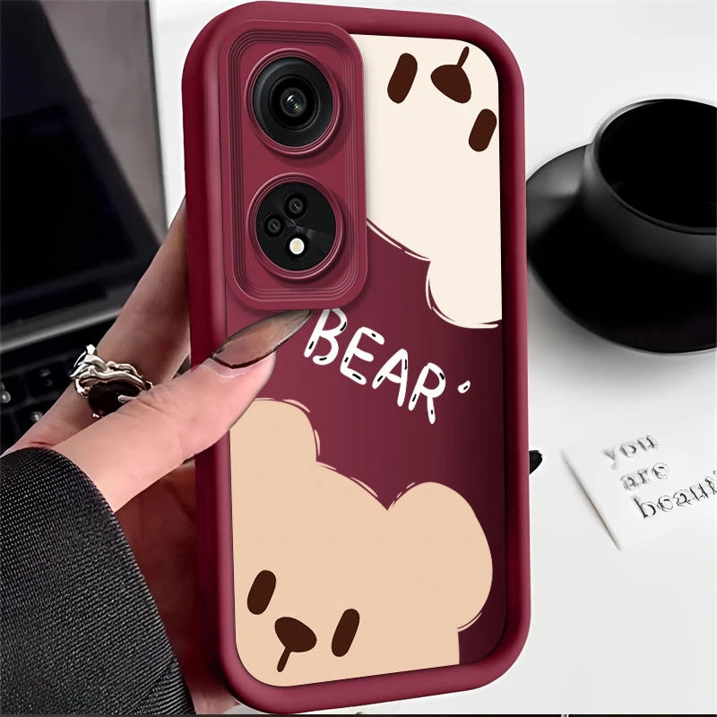 Adorable Bear Cat Silicone Phone Case - Stylish and Durable Protective Cover