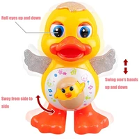 Electric Dancing Duck Funny Blink Eyes Flashing Light Shake The Body Cute Musical Cartoon Animal Educational Toy Children Gift 2