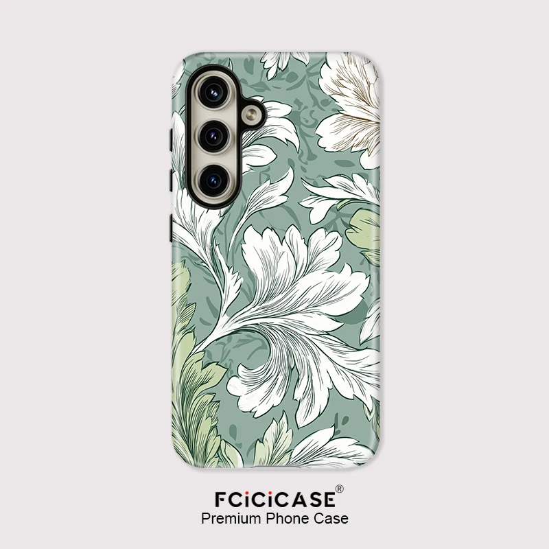 Fcicicase Custodia per telefono con stampa floreale foglie per Samsung Fcicicase Custodia per telefono con stampa floreale foglie per Samsung