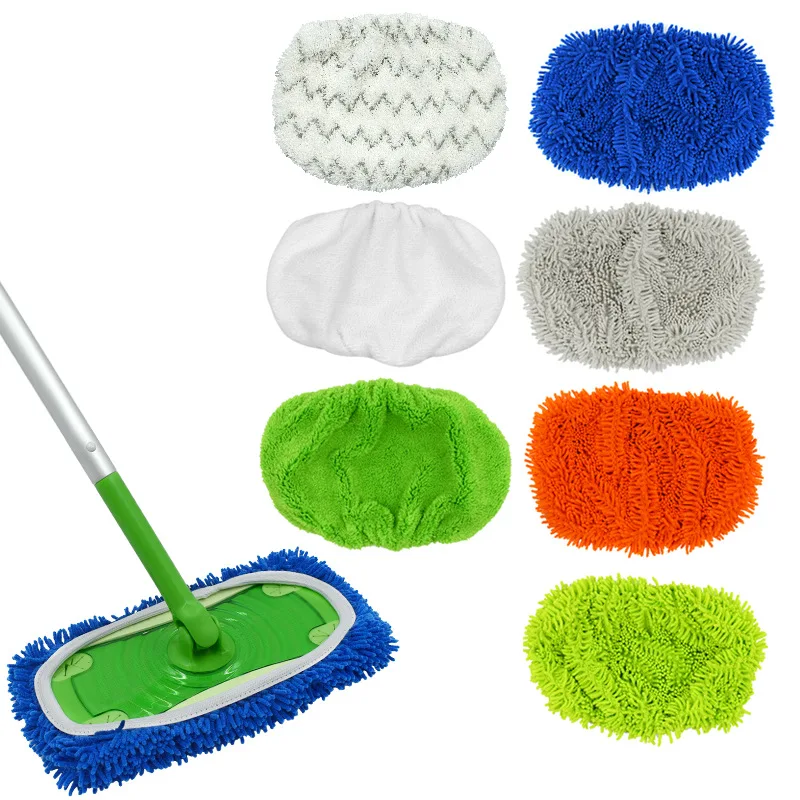 

Подходит для плоской швабры Swiffer, впитывающий чехол из искусственной ткани, бытовая сухая и влажная Поворотная тряпка для швабры, ванная комната