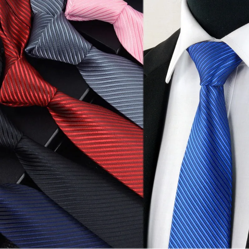 

8cm Casual Suits Tie Classic Striped Neck Ties Stripe Necktie For Business Wedding Tie Gentleman Shirt Groom Wedding Tie Gift