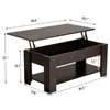 Modern 38.6" Wood Lift Top Coffee Table with Shelf for Livingroom, Espresso 6
