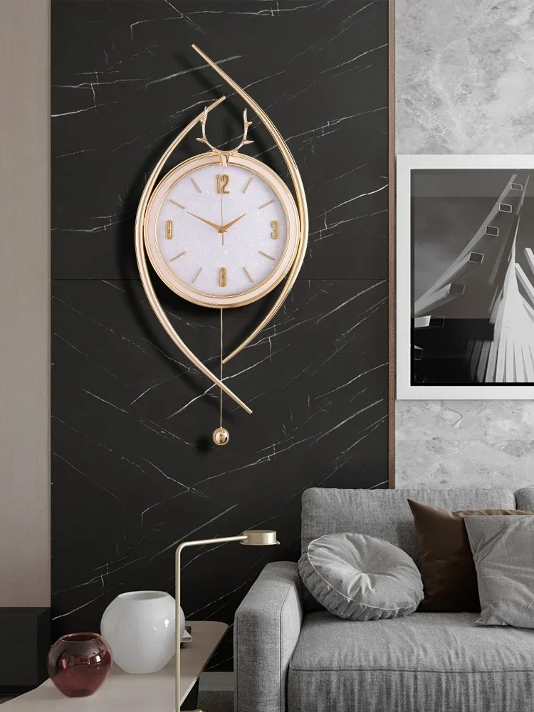 

2022 new clock wall clock living room home modern light luxury fashion creative simple atmosphere high-end mute clock