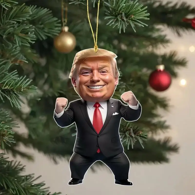 Christmas Ornament Acrylic Donald Trump Doll Pendant Keychains
