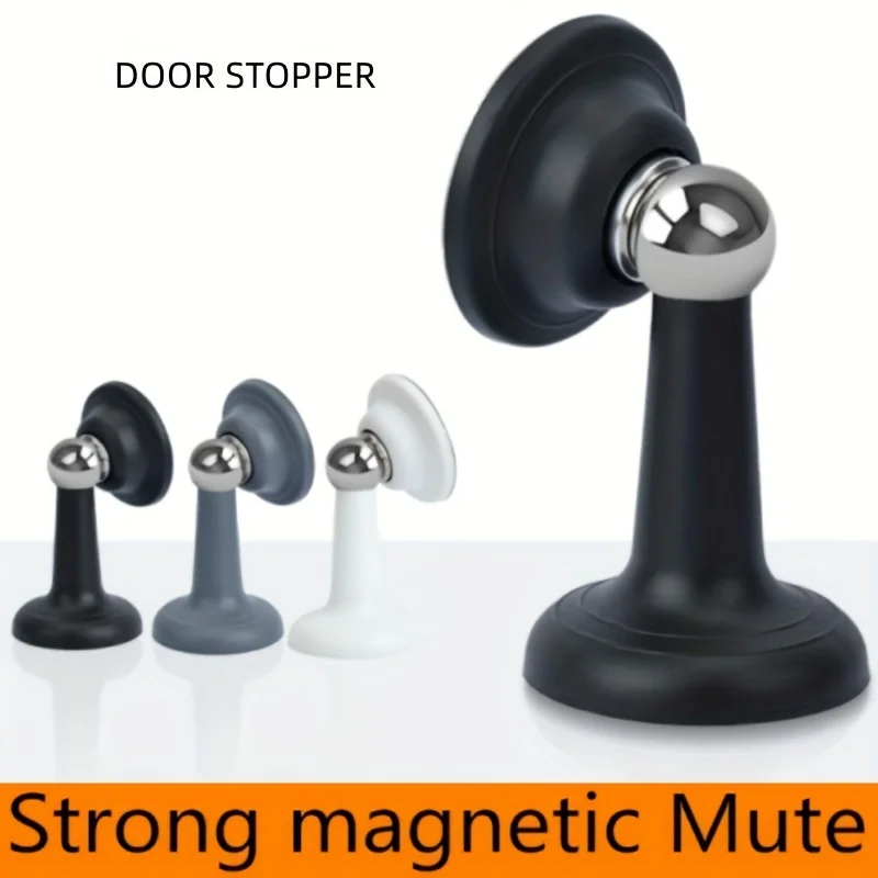 Magnetic Door Stopper Household Bedroom Free-punch Anti-collision Silicone Floor Stop