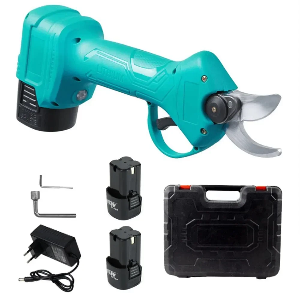 35mm Brushless Electric Pruning Shears Garden Tool Pruner Cordless Electric Garden Scissors Branches Cutter with 0/1/2 Battery 2