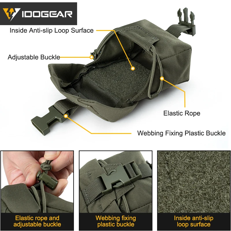 IDOGEAR Tactical MOLLE Pouch | 500D Nylon Utility Organizer | Compact EDC Admin Pouch For Belts & Packs
