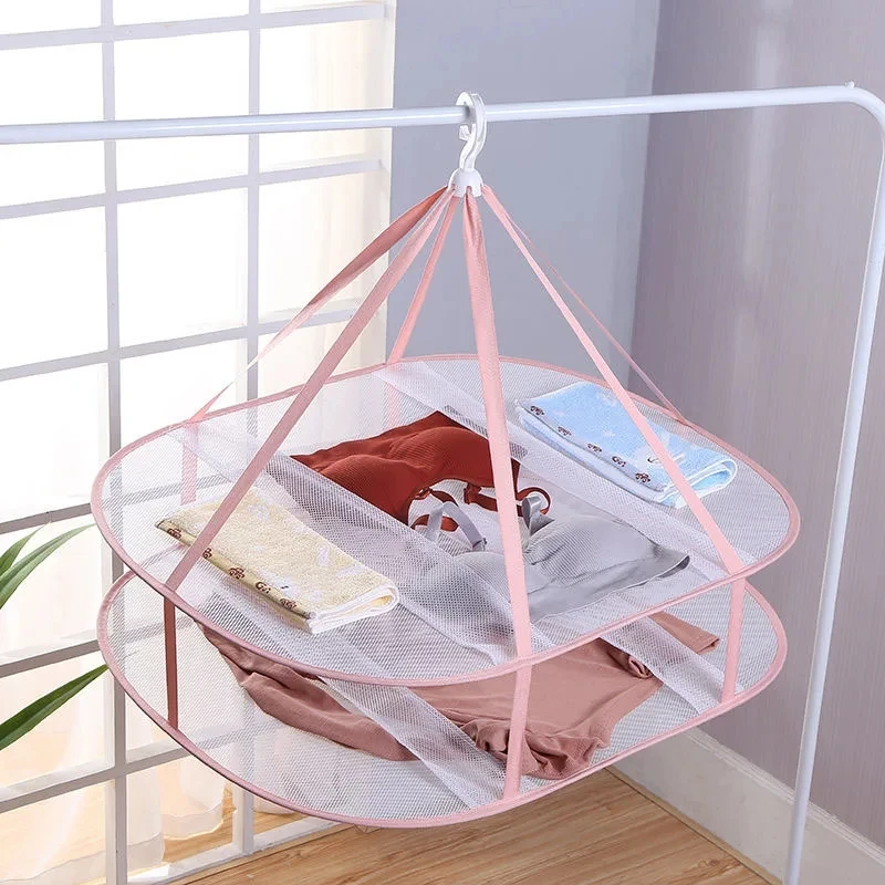 Multi-Layer Rectangular Flat Drying Net Bag Socks Sweaters Drying Basket Drying Net Hang Clothes Basket Windproof Breathable 4